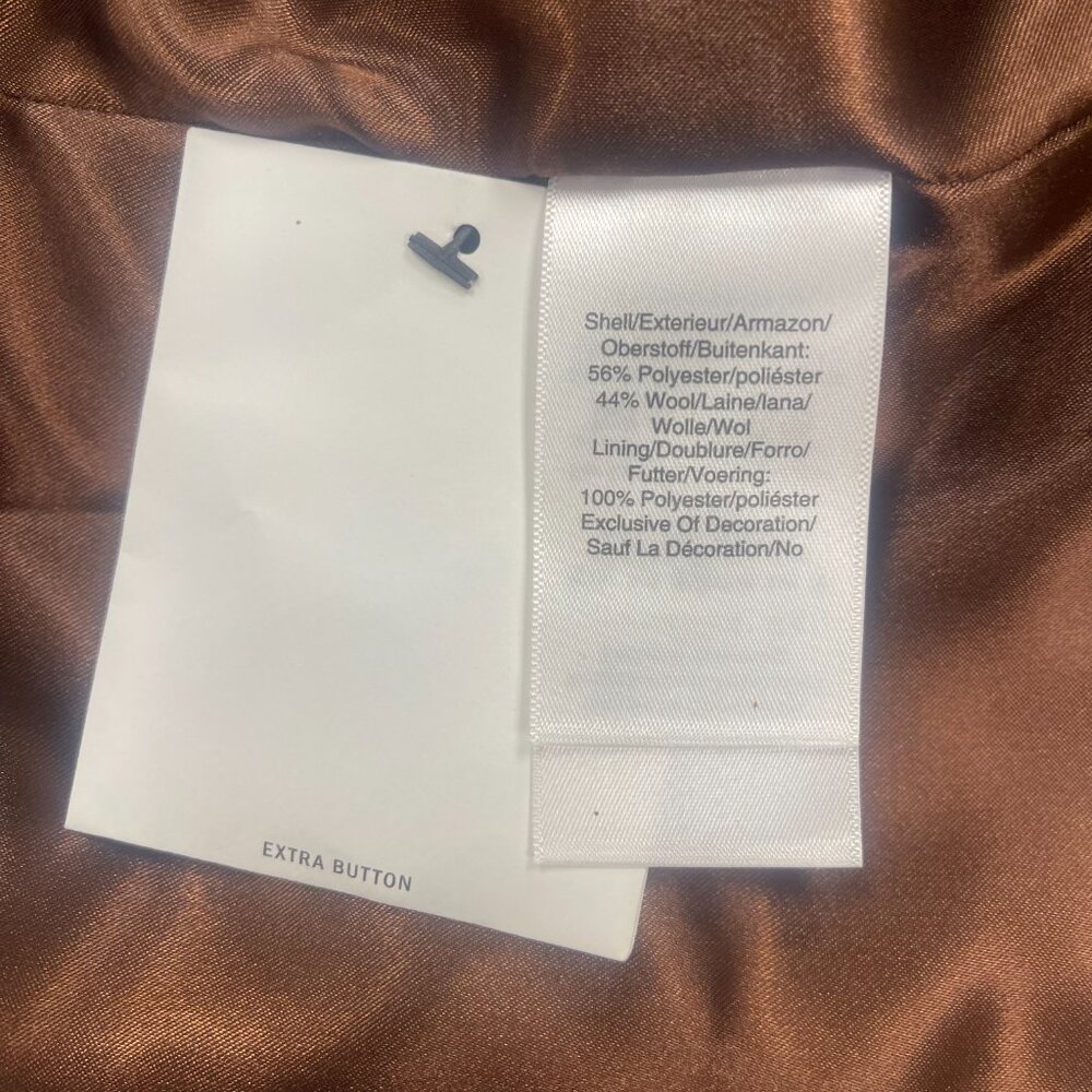 NWT XS Warm Brown DKNY Ladies Button-Up Outerwear/Coat with Zip Front Pockets - Picture 15 of 16